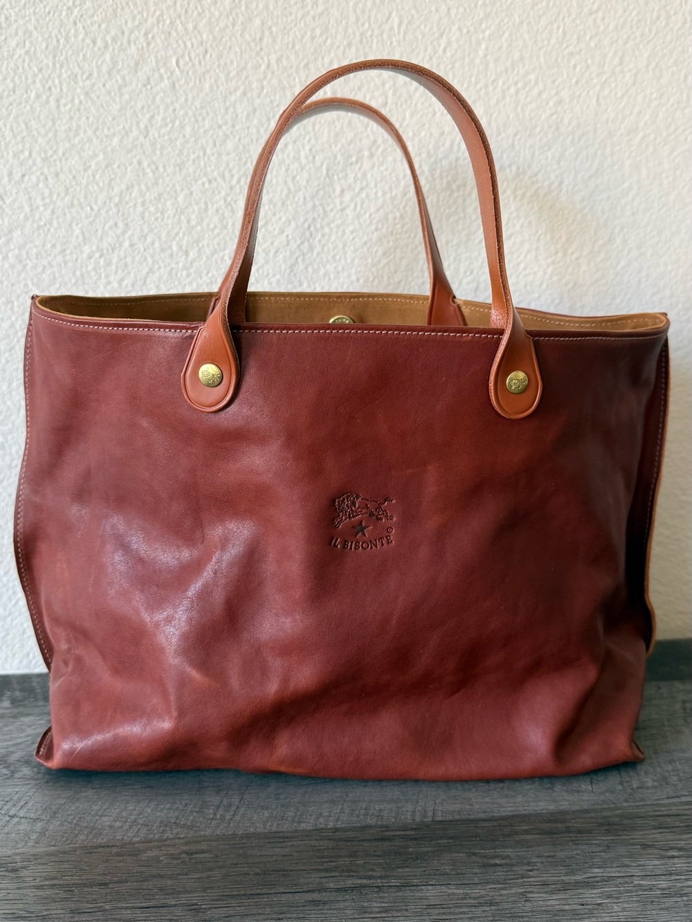 NEW Chestnut Leather Tote Bag - Women's Travel & Everyday